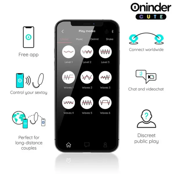 ONINDER CUTE - Huevo Vibrador con Control Remoto y Movimiento en Ondas - Imagen 5