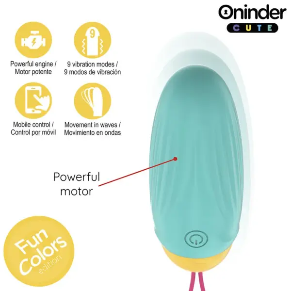 ONINDER CUTE - Huevo Vibrador con Control Remoto y Movimiento en Ondas - Imagen 6