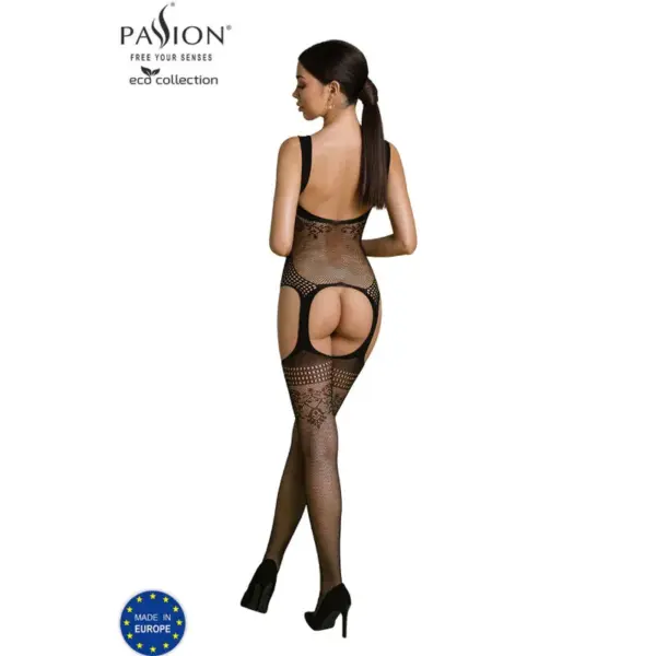 PASSION - Bodystocking Eco BS008 Negro | Lencería Erótica Ecológica - Imagen 2