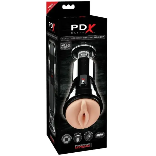 PDX ELITE - Masturbador con vibración y efecto compresor - Imagen 2