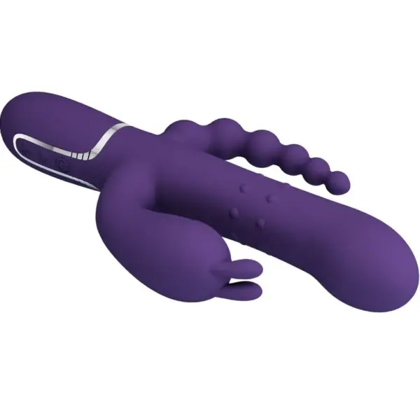 Pretty Love - Vibrador rabbit morado 4 en 1 con estimulador anal - Imagen 3