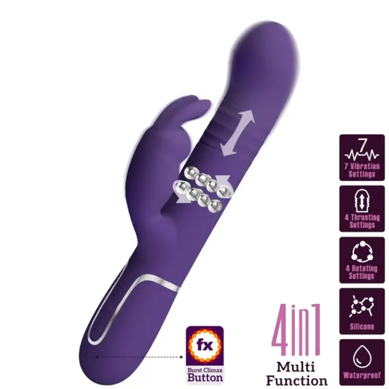 Pretty Love - Vibrador rabbit con licking morado