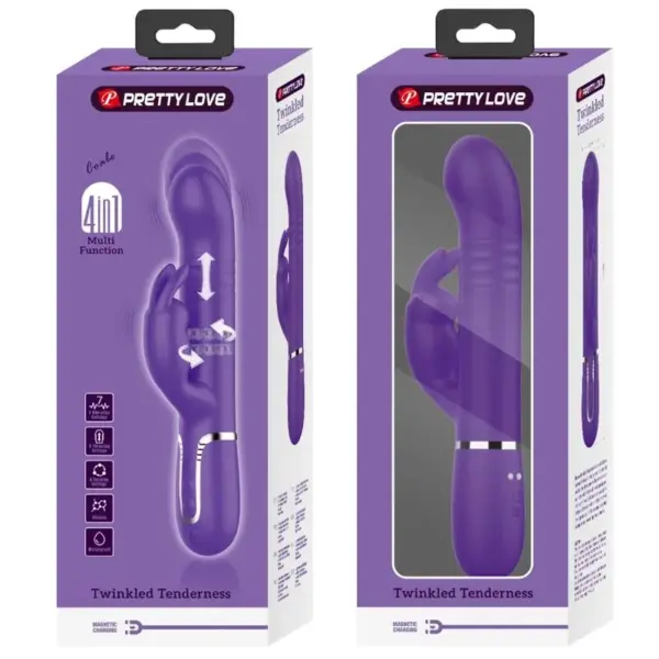 Pretty Love - Vibrador rabbit con licking morado - Imagen 10