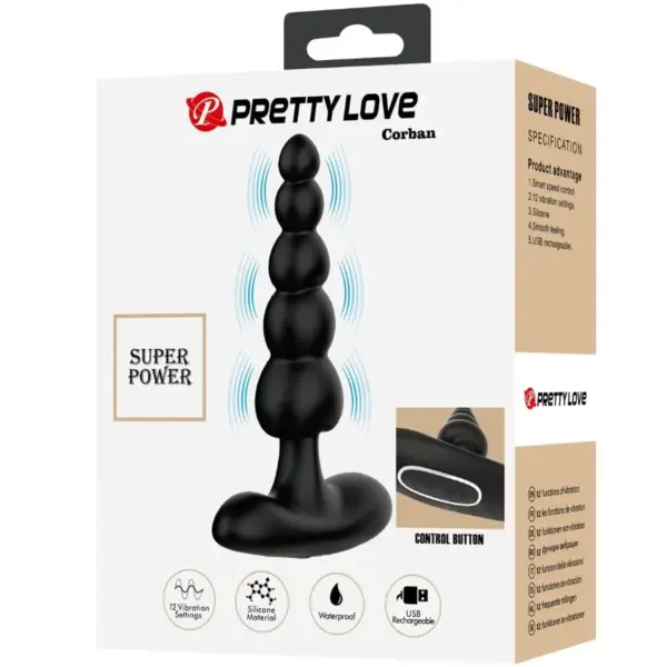 Pretty Love - Corban Vibrador Anal 10 Vibraciones Negro - Imagen 10