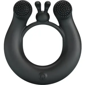 PRETTY LOVE - DAHLIA ANILLO VIBRADOR + ESTIMULADOR DE CLÍTOIS 12 VIBRACIONES NEGRO