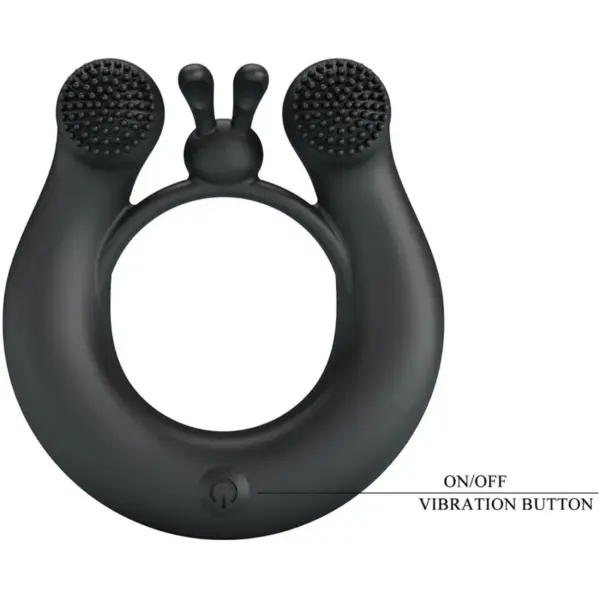 Pretty Love - Anillo vibrador y estimulador de clítoris negro - Imagen 7