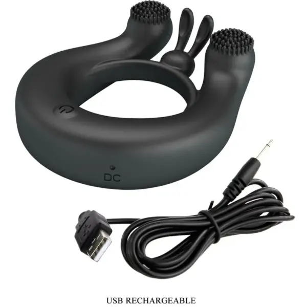 Pretty Love - Anillo vibrador y estimulador de clítoris negro - Imagen 8