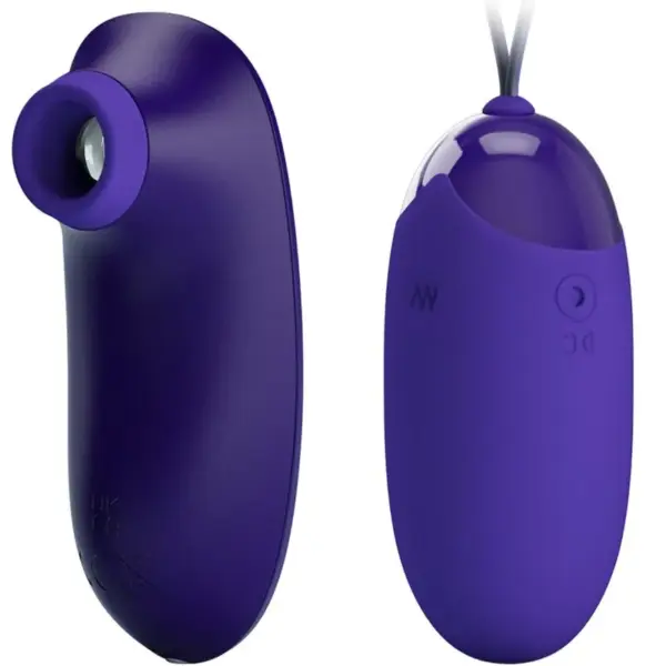 Pretty Love - Estimulador y Huevo Portátil Morado - Imagen 2