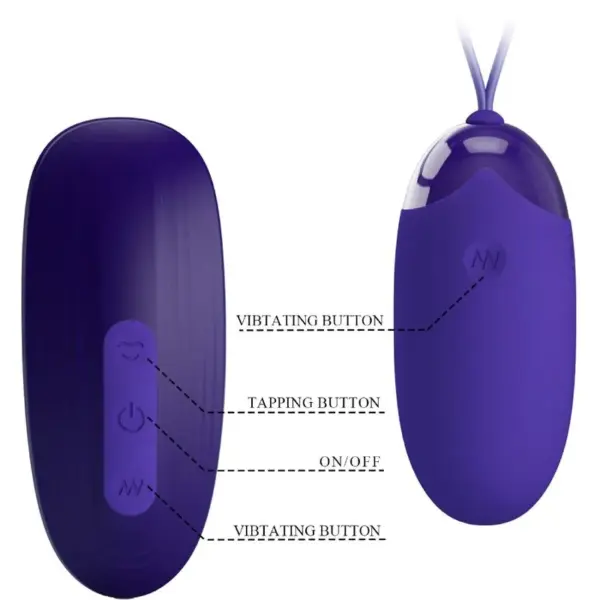 Pretty Love - Estimulador y Huevo Portátil Morado - Imagen 5