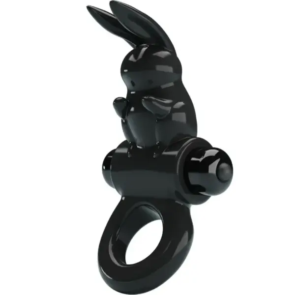 Pretty Love - Anillo vibrador rabbit negro con 10 vibraciones