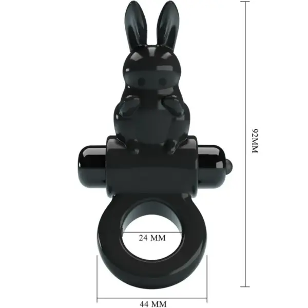 Pretty Love - Anillo vibrador rabbit negro con 10 vibraciones - Imagen 3