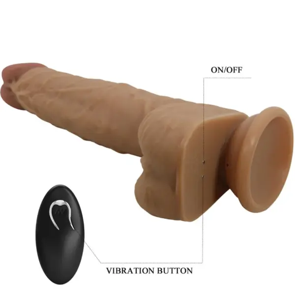 Pretty Love - Jonathan Dildo Silicona 3 Vibraciones con Control Remoto - Imagen 4