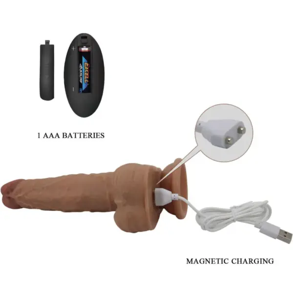 Pretty Love - Jonathan Dildo Silicona 3 Vibraciones con Control Remoto - Imagen 5