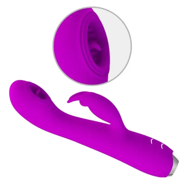 Pretty Love - Vibrador rabbit con licking morado - Imagen 4