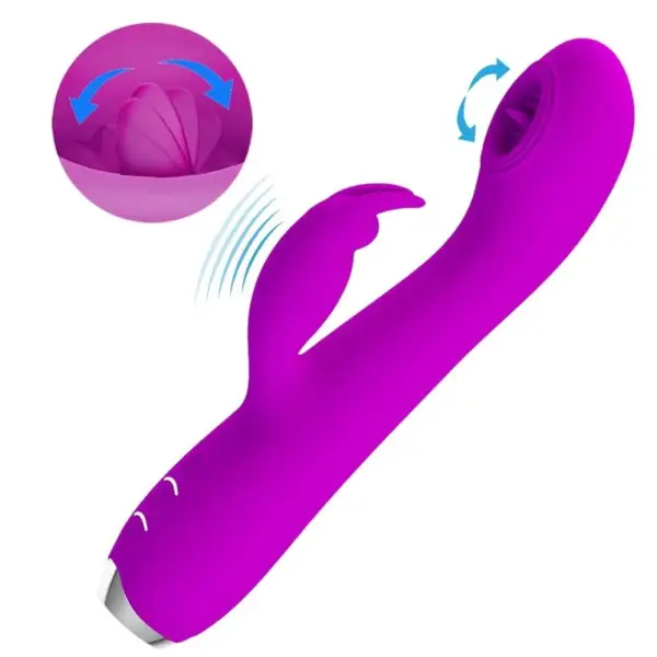 Pretty Love - Vibrador rabbit con licking morado - Imagen 5