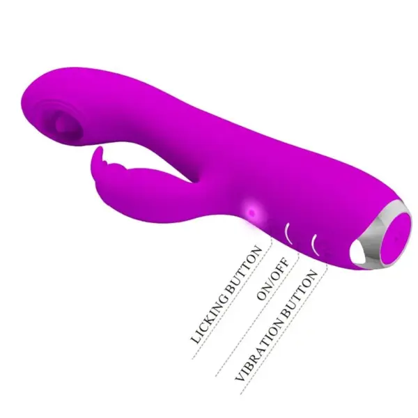 Pretty Love - Vibrador rabbit con licking morado - Imagen 6