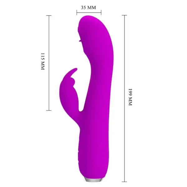 Pretty Love - Vibrador rabbit con licking morado - Imagen 7