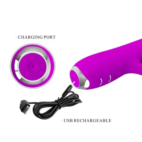Pretty Love - Vibrador rabbit con licking morado - Imagen 8