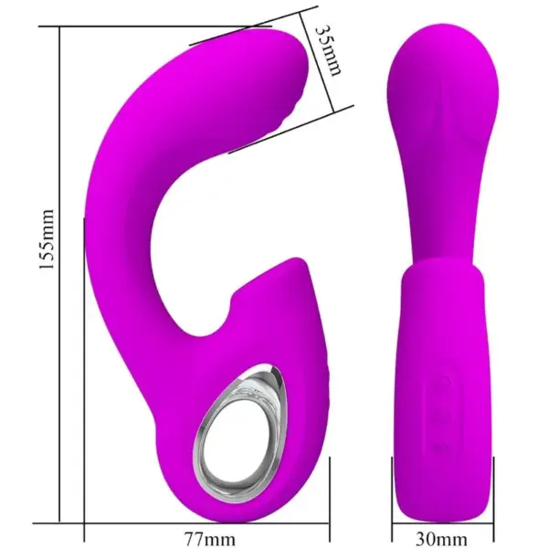 Pretty Love - Vibrador punto G con estimulador clítoris morado - Imagen 5