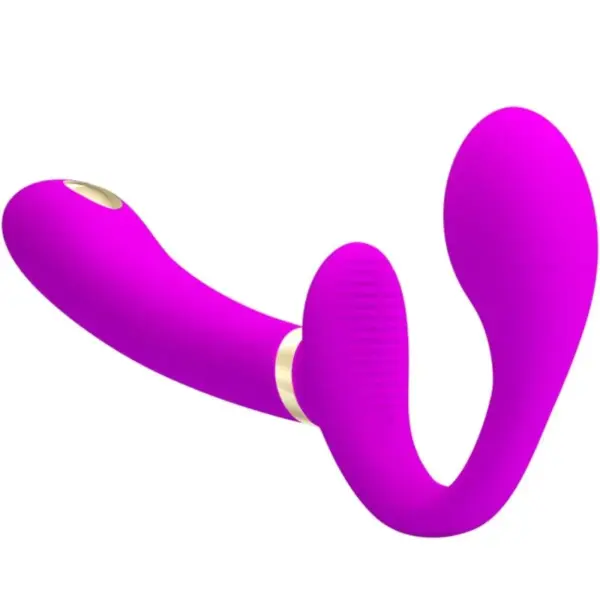 Pretty Love - Vibrador doble strap-on control remoto morado - Imagen 3