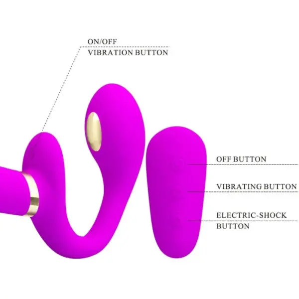 Pretty Love - Vibrador doble strap-on control remoto morado - Imagen 5