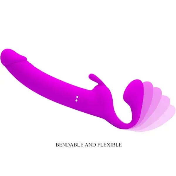 Pretty Love - Dildo strap-on sin arnés 10 vibraciones morado - Imagen 5