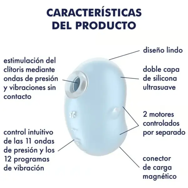 Satisfyer Cutie Ghost - Vibrador lay-on clítoris azul claro - Imagen 4