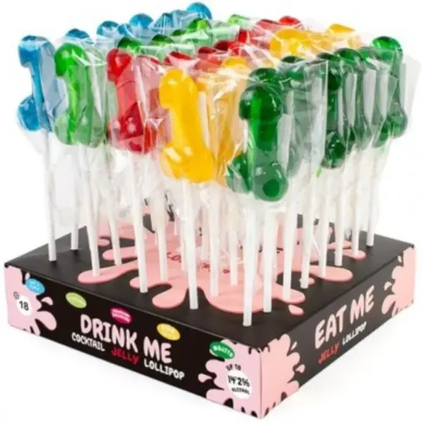 SECRETPLAY - Expositor surtido de piruletas pene con alcohol, 40 unidades