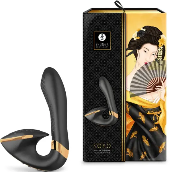 SHUNGA - SOYO Masajeador Íntimo Negro para Placer Multisensorial - Imagen 3