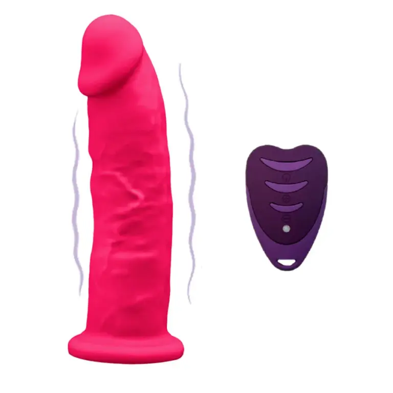 SILEXD - Pene realístico modelo 2 rosa con control remoto LRS 17 cm