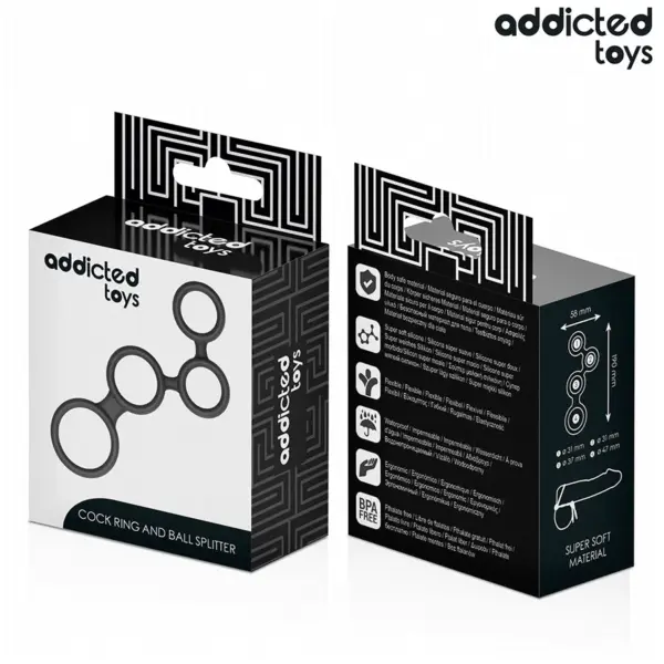 ADDICTED TOYS - Anillo para el pene con divisores para testículos - Imagen 7