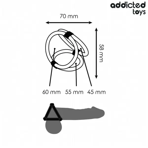 ADDICTED TOYS - Anillo triple para el pene - Imagen 4