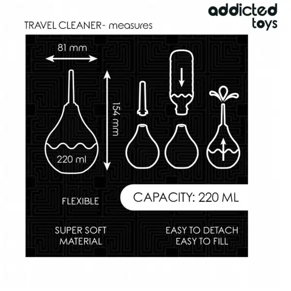 ADDICTED TOYS - Limpiador Anal de Viaje Talla L 220 ml - Imagen 5