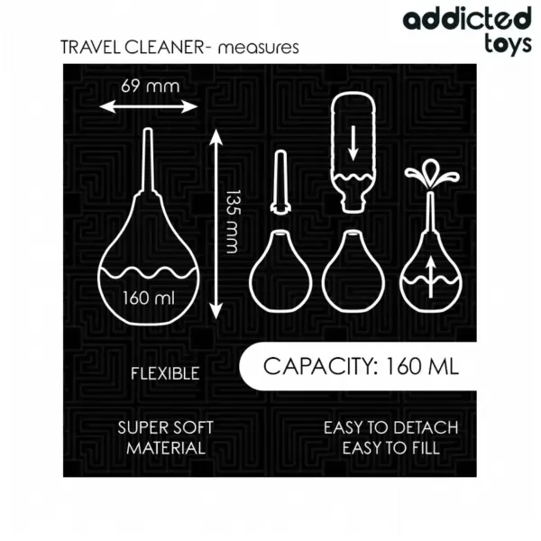 ADDICTED TOYS - Limpiador anal de viaje talla M 160 ml - Imagen 5