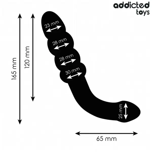 ADDICTED TOYS - Masajeador anal doble silicona 16,5 cm para una experiencia única - Imagen 4