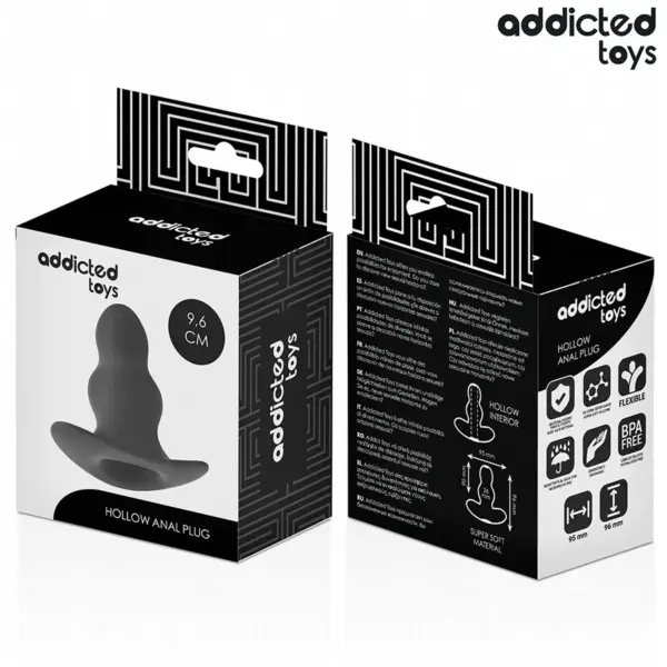 Addicted Toys - Plug anal hueco de silicona talla M 9,6 cm - Imagen 7