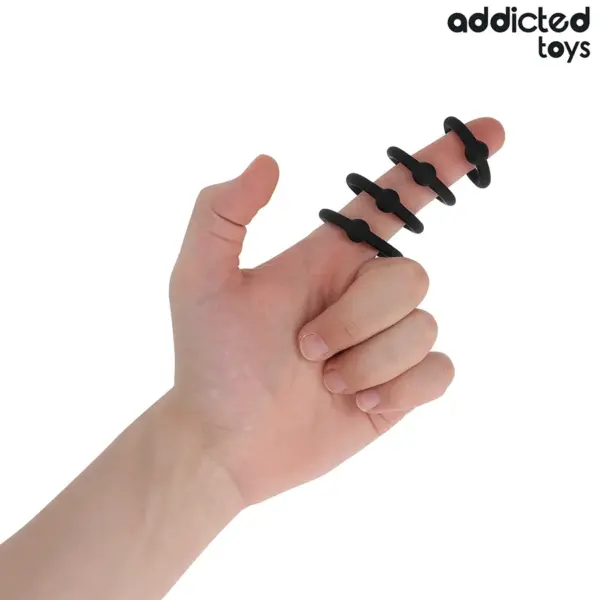 ADDICTED TOYS - Set Anillos Silicona de Presión para el Placer Masculino - Imagen 2