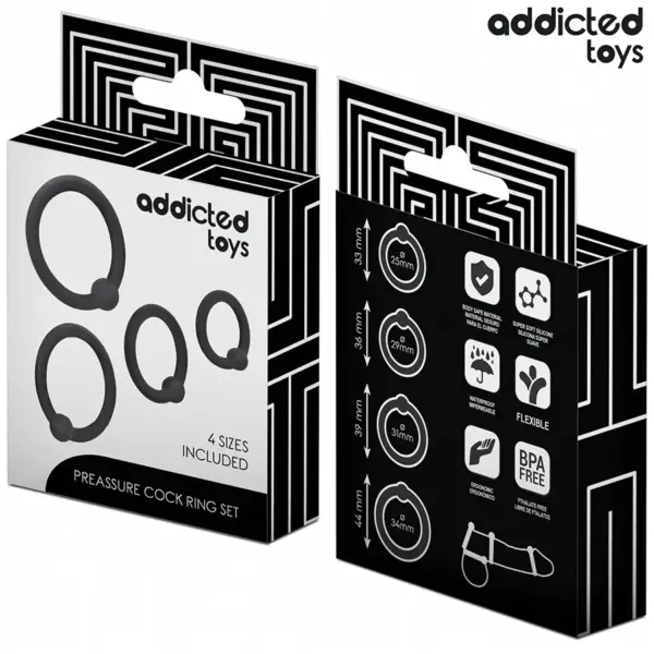 ADDICTED TOYS - Set Anillos Silicona de Presión para el Placer Masculino - Imagen 6