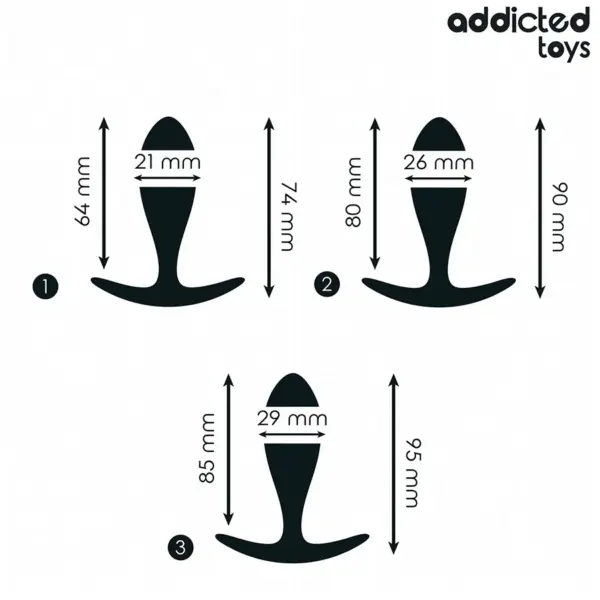 ADDICTED TOYS - Set de 3 Plugs Anal Silicona Modelo 2 - Imagen 4