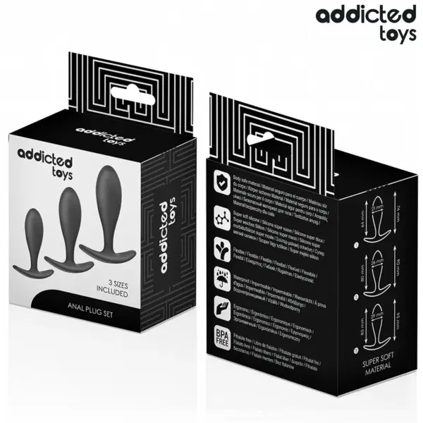 ADDICTED TOYS - Set de 3 Plugs Anal Silicona Modelo 2 - Imagen 7