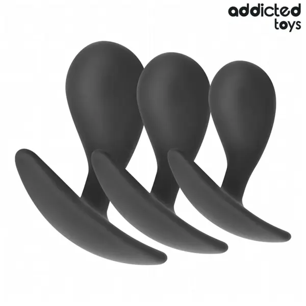 ADDICTED TOYS - Set de 3 Plugs Anales de Silicona Modelo 3 para una Experiencia Erótica Única - Imagen 2