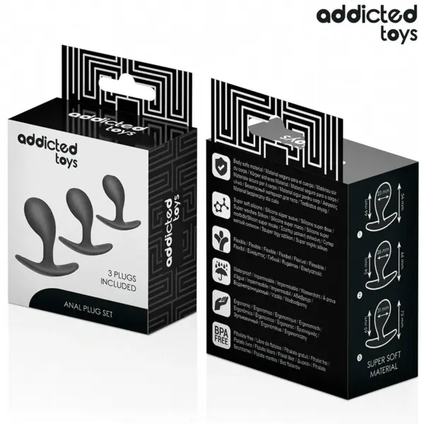 ADDICTED TOYS - Set de 3 Plugs Anales de Silicona Modelo 3 para una Experiencia Erótica Única - Imagen 7
