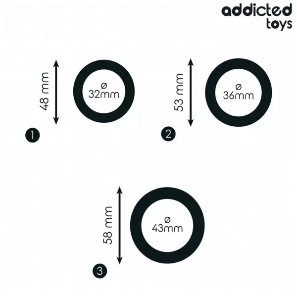 ADDICTED TOYS - Set de Anillos de Silicona para el Pene Modelo 1 - Imagen 4