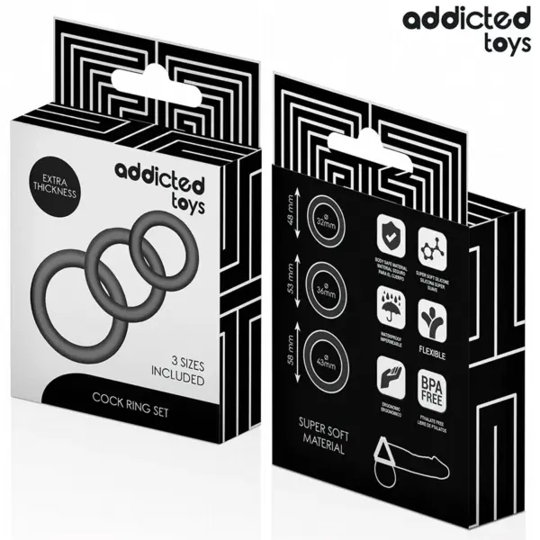 ADDICTED TOYS - Set de Anillos de Silicona para el Pene Modelo 1 - Imagen 6