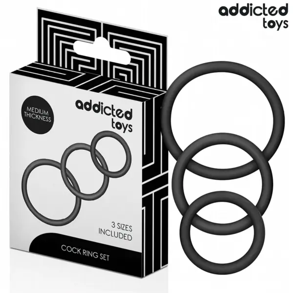 Addicted Toys - Set de Anillos Silicona Modelo 2 para Placer Masculino
