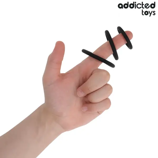 Addicted Toys - Set de Anillos Silicona Modelo 2 para Placer Masculino - Imagen 2