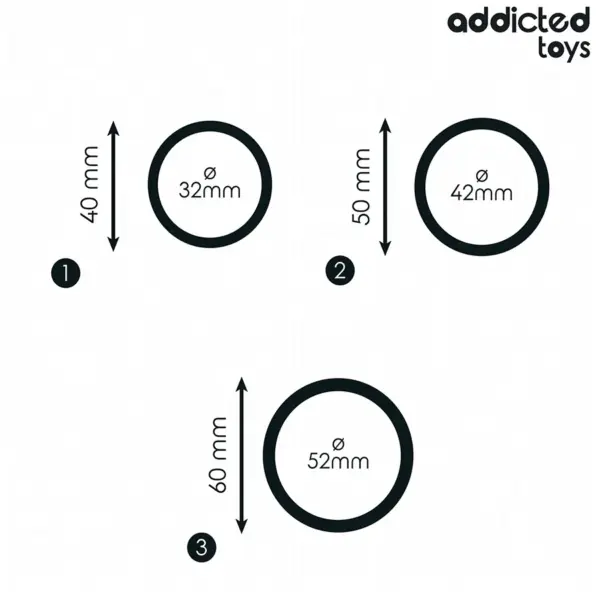 Addicted Toys - Set de Anillos Silicona Modelo 2 para Placer Masculino - Imagen 4