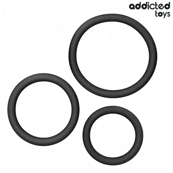Addicted Toys - Set de Anillos Silicona Modelo 2 para Placer Masculino - Imagen 5