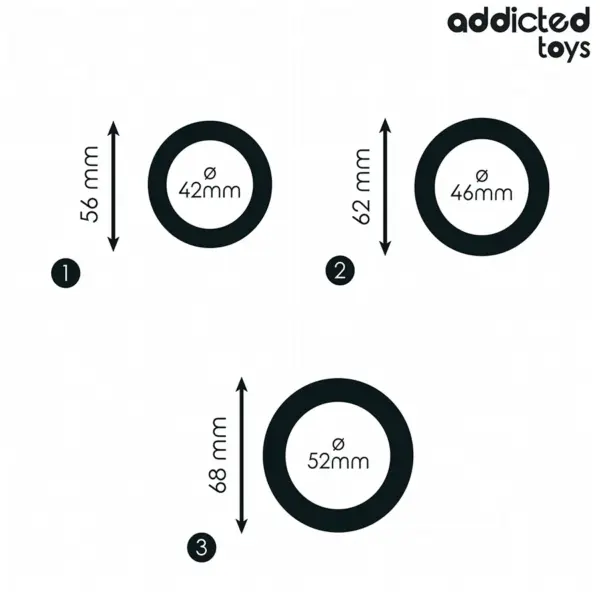 ADDICTED TOYS - Set de Anillos de Silicona Planos para Placer Prolongado - Imagen 4