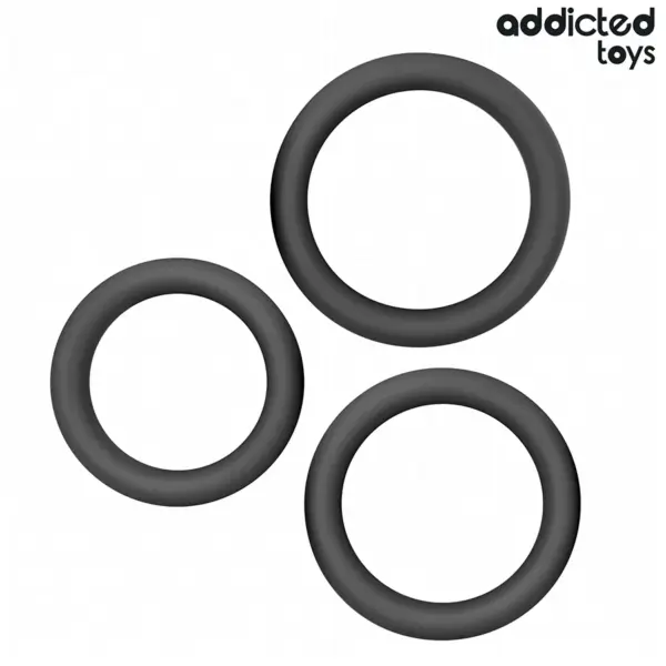 ADDICTED TOYS - Set de Anillos de Silicona Planos para Placer Prolongado - Imagen 5